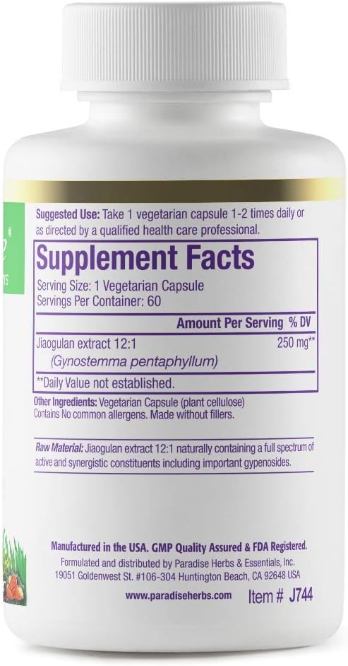 Paradise Herbs Jiaogulan, Vital Energy Adaptogen, Active Whole Spectru1.6 Ounces