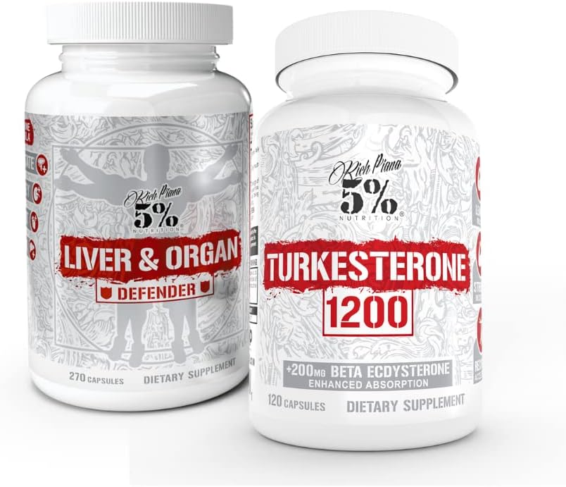 5% Nutrition 2-Stack | Liver & Organ Defender + Turkesterone 1200 | Li