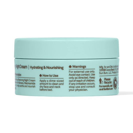 Sun Bum Skin Care Restoring Night Cream | Vegan and Cruelty Free Moisturizing Formula with Niacinamide and Vitamin E | 1.5