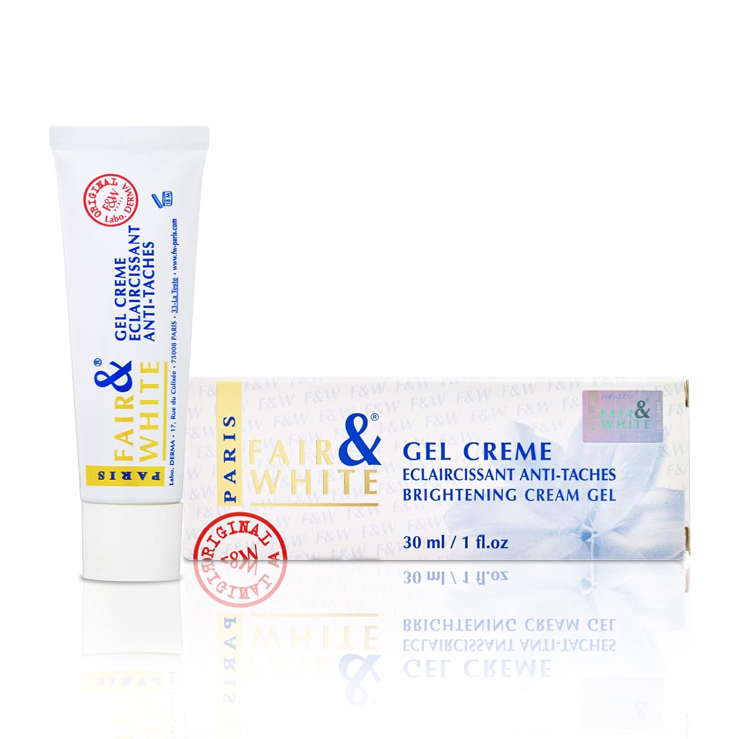 FAIR & WHITE Original Skin Brightening Gel Cream - 30 / 1 - For Neck, Face, Armpit, Elbows, Private Areas, Hyperpigmentation Cream, Uneven Skin Tone