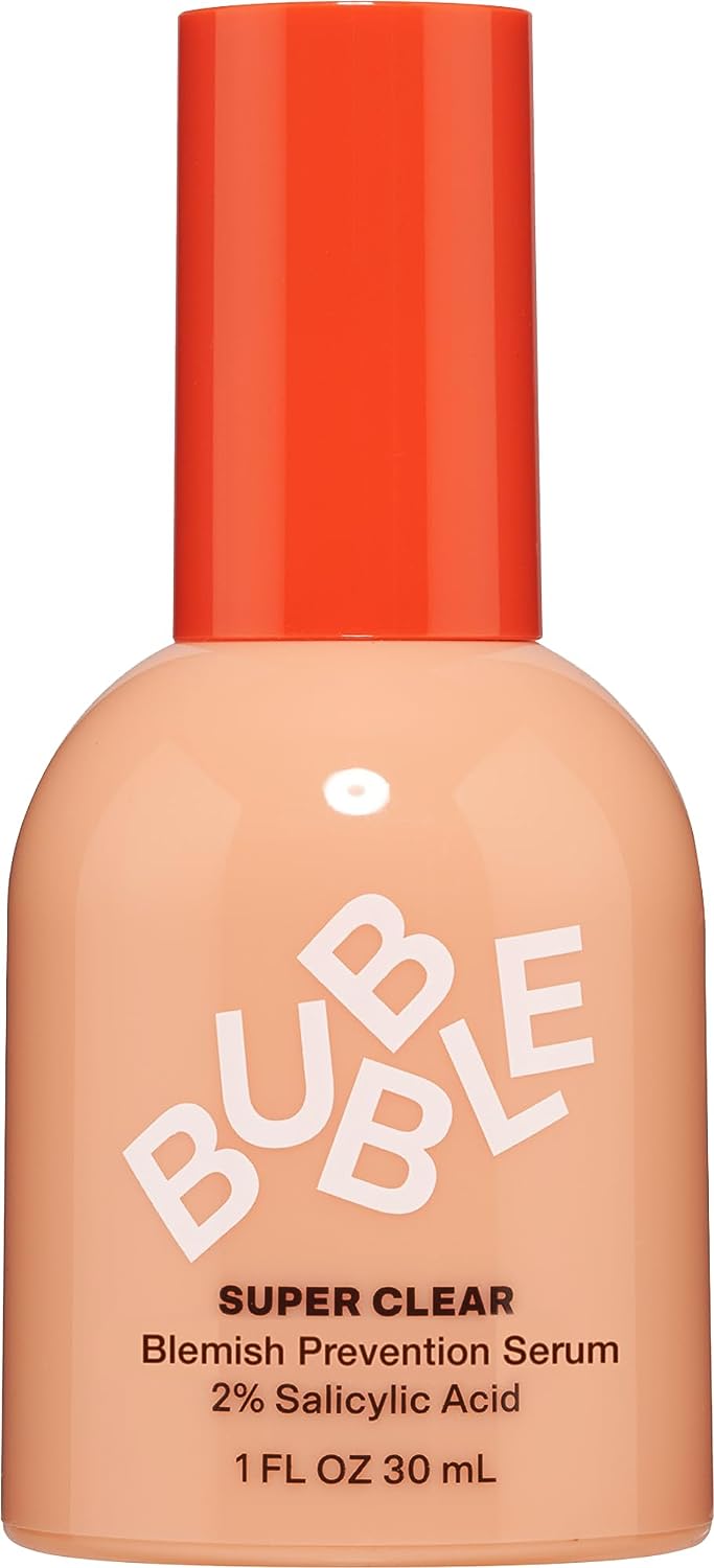 Bubble Skincare Super Clear 2% Salicylic Acid Blemish Prevention Serum - Skin Soothing Squalane Oil & Colloidal Oatmeal + Willow Bark Extract Oil Reducing Serum & Antioxidant Neem Seed Oil (30)