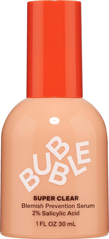 Bubble Skincare Super Clear 2% Salicylic Acid Blemish Prevention Serum - Skin Soothing Squalane Oil & Colloidal Oatmeal + Willow Bark Extract Oil Reducing Serum & Antioxidant Neem Seed Oil (30)