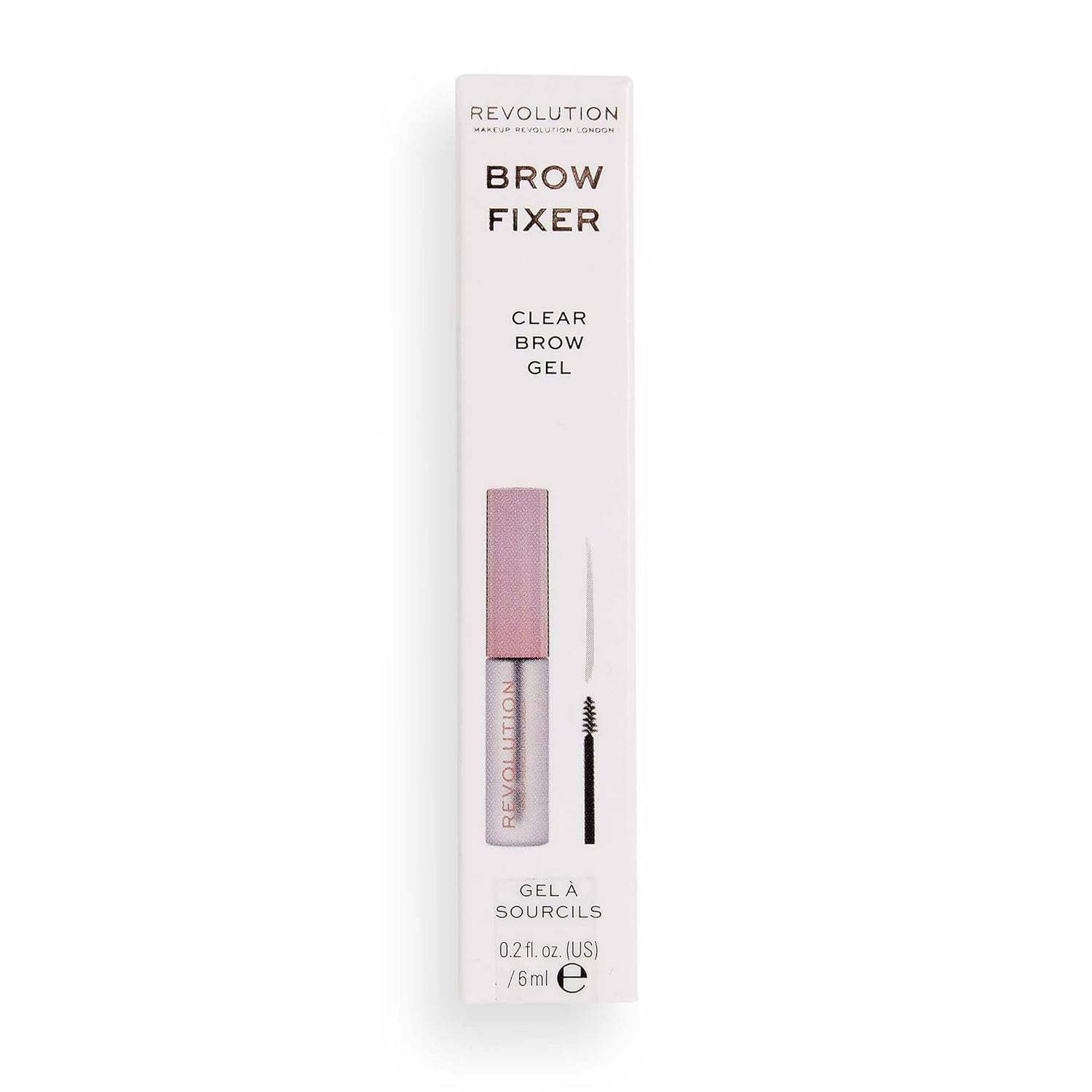 Makeup Revolution Clear Eyebrow Gel For Taming Your Brows, Brow Fixer, Cruelty-Free, 0.2./6ml