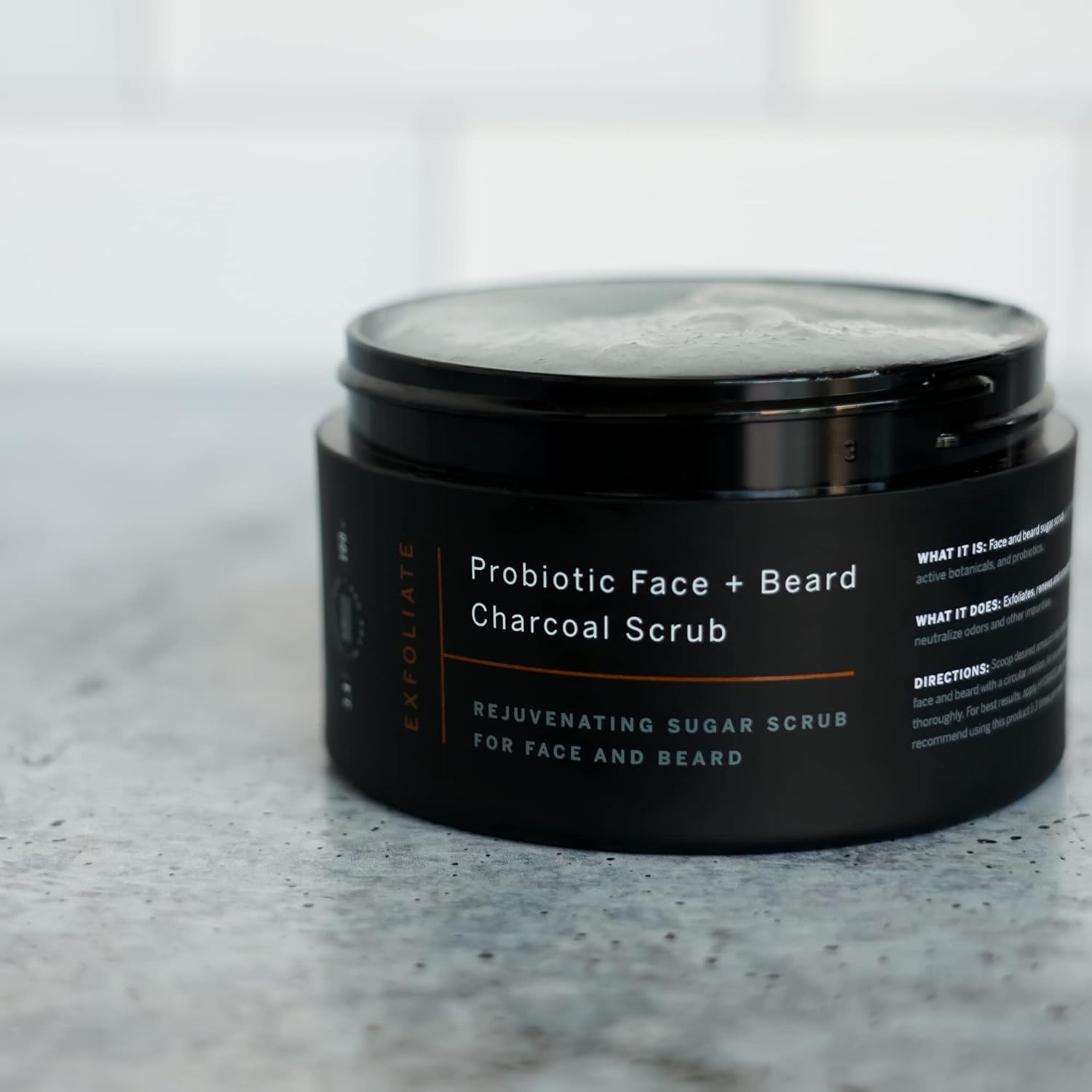 Esupli.com Exfoliate: Probiotic Face + Beard Charcoal Sugar Scrub