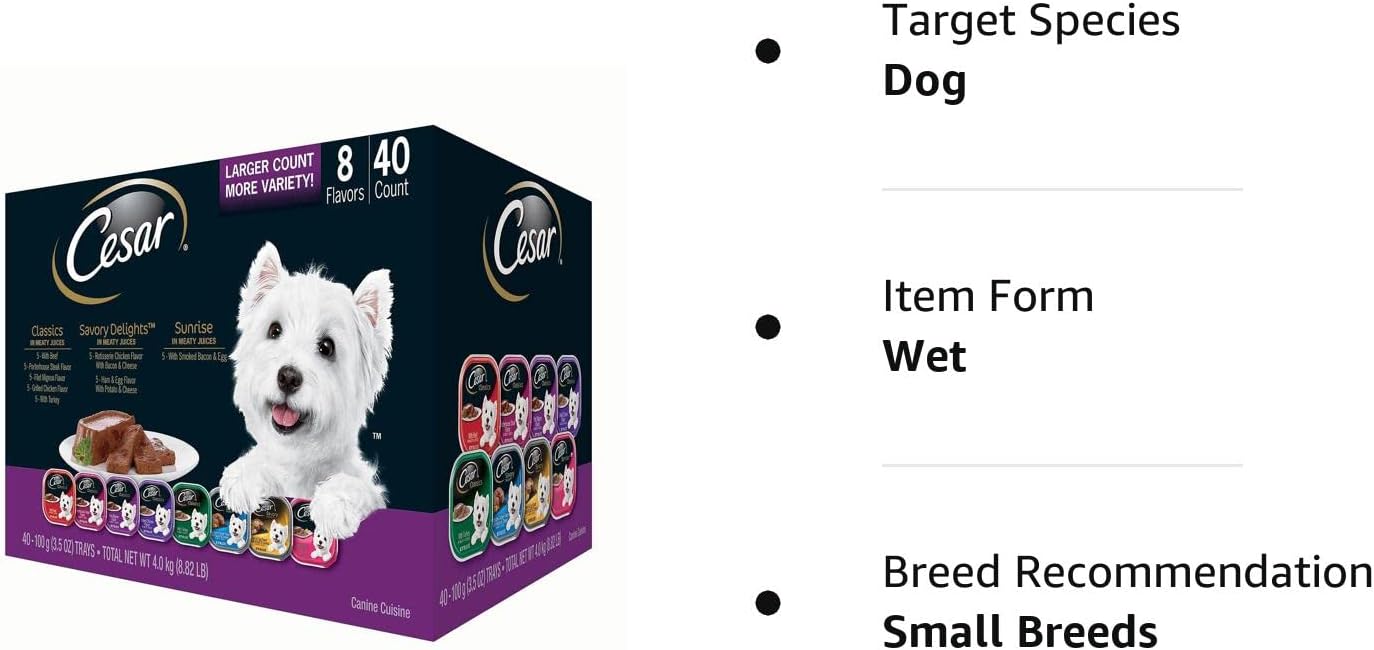  Cesar Canine Cuisine Wet Dog Food, 8 Flavor Variety Pack Cl