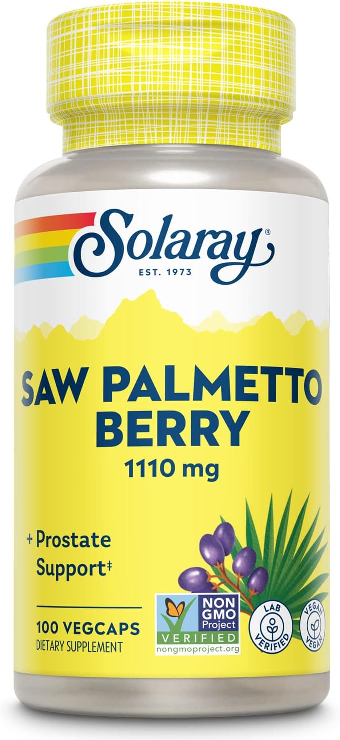 SOLARAY Saw Palmetto Berry 1110 mg, Organic Saw Palmetto for Men, Heal