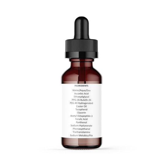 Healthy Skin Lab Brighten 15% Vitamin C Serum for Face, Anti-Aging Serum with Hyaluronic Acid and Ferulic Acid Antioxidants, Hydrating Skin Oil (30)