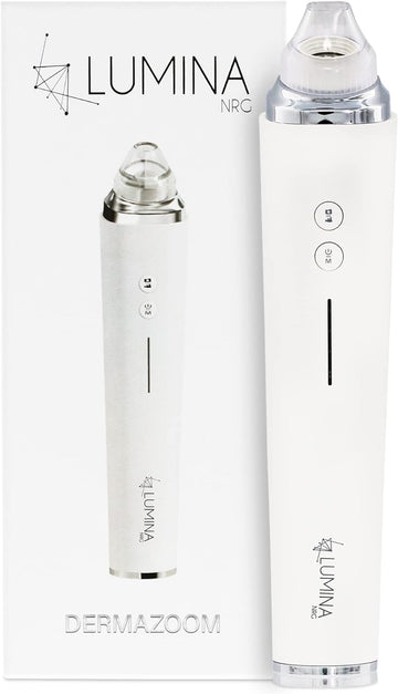 Dermazoom Blackhead Remover Pore Vacuum for Face by Lumina NRG - 10x Zoom Camera for Precision - Facial Pore Extractor Tool Removes Oil, Grease, Acne & Whiteheads - Reduces Dry Skin & Shrinks Pores