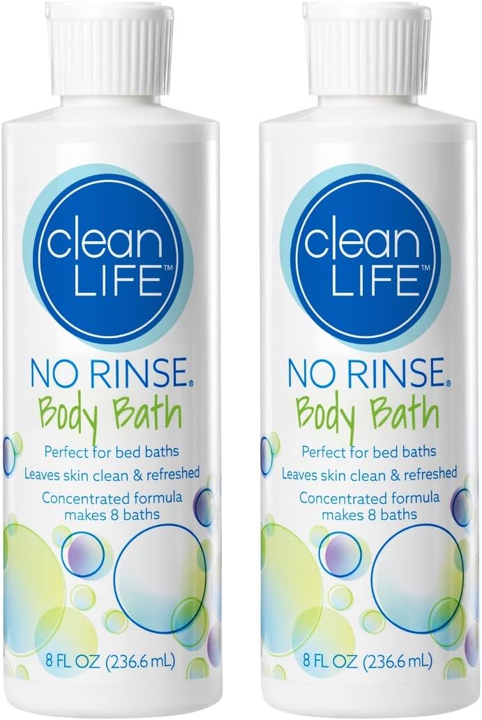 No-Rinse Body Bath, 8   - Leaves Skin Clean, Refreshed and Odor-Free, Rinse-Free Formula (Pack of 2) - Makes 8 Complete Baths Per Bottle