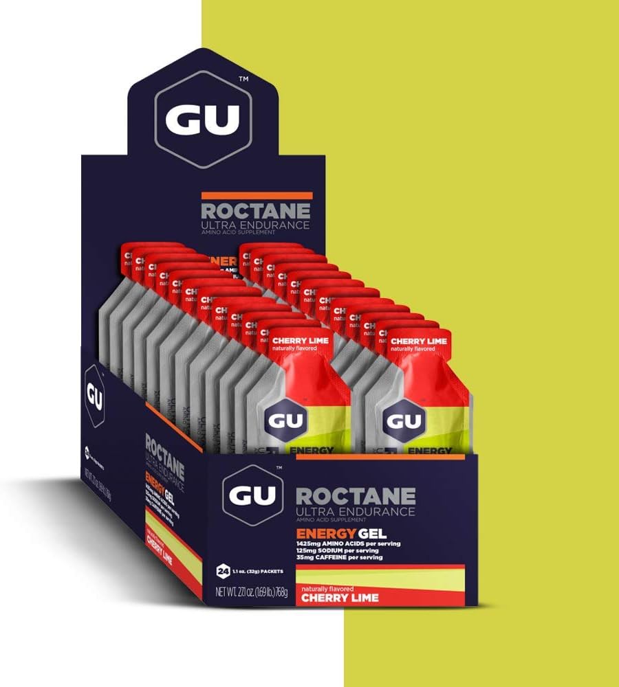 GU Energy Roctane Ultra Endurance Energy Gel, 24-Count, Cherry Lime