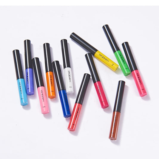 Maydear 12 colors Matte Colorful Liquid Eyeliner Set?Waterproof and Long-Lasting Liquid Eyeliner?Ultra-Thin, Smooth without Split Ends