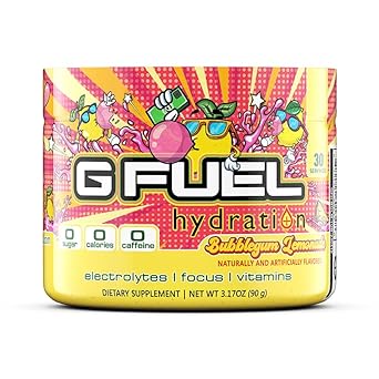 G Fuel Bubblegum Lemonade Electrolytes Powder, Water Mix for Hydration