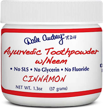 Dale Audrey Ayurvedic Remineralizing Tooth Powder for Sensitive Teeth | Cinnamon Toothpowder for Teeth Whitening | Organic Tooth Powder for Gum and Bad Breath (1.3 )