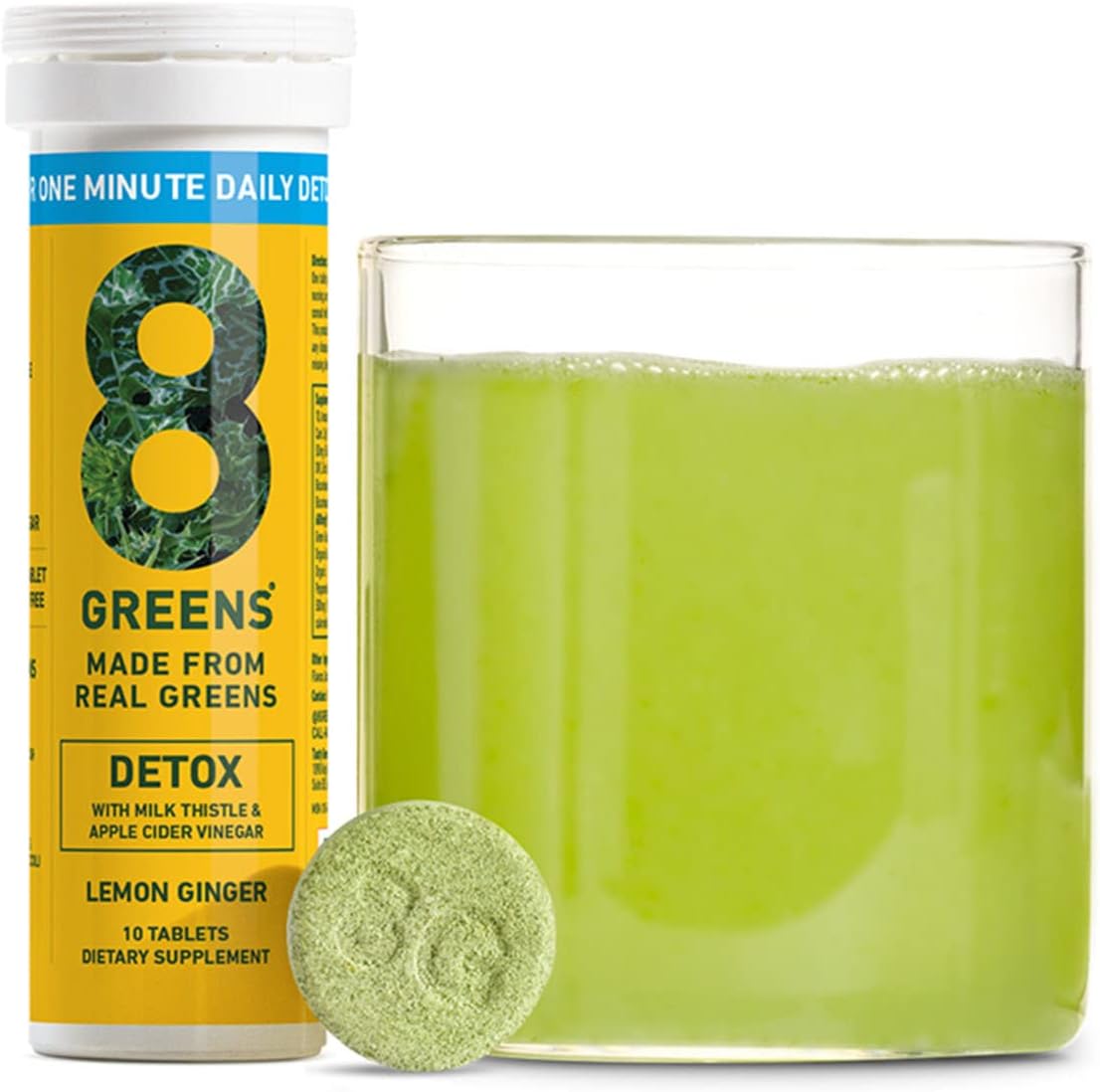 8Greens Detox Fizzy Tablets - Packed with 8 Powerful Super Greens (3 T