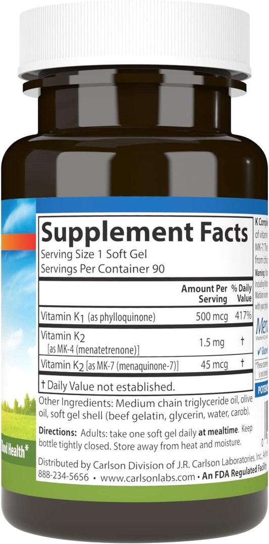 Carlson Labs K Complete Softgels, 90 Count