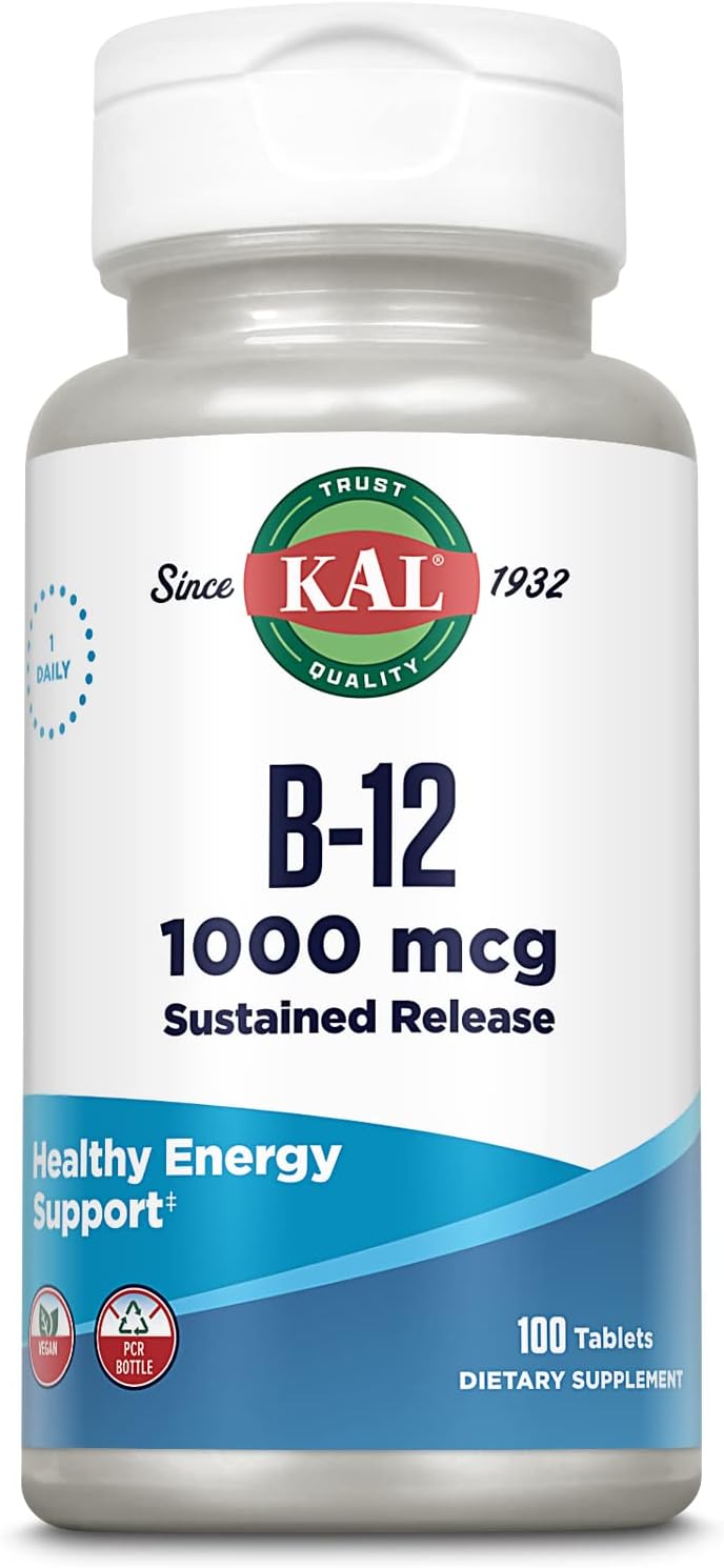Kal Vitamin B12 1000Mcg, Sustained Release Supplement For Healthy Ener