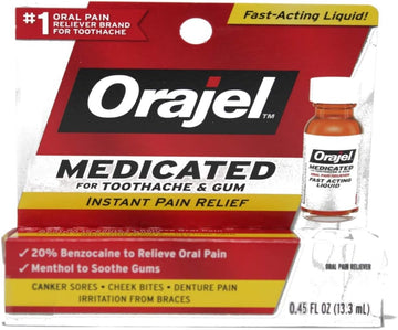 Orajel Maximum Strength Toothache Pain Relief Liquid - .45 , Pack of 3