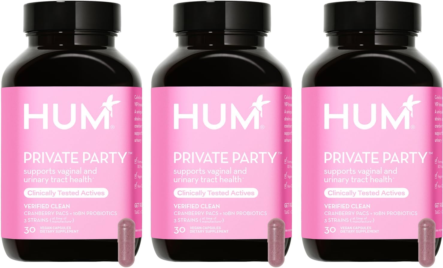 HUM Private Party Pills - Vaginal Probiotics for Womens Ph Balance wit8.15 Ounces