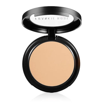 Frankie Rose Cosmetics Powder Foundation – Full Coverage Face Powder For Pores & Imperfections, Evens Out Skin Tone & Shine-Control (Porcelain)