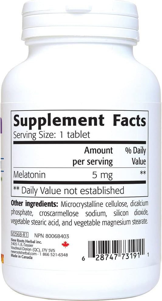 New Roots Herbal Melatonin 5 Mg 180 Tablets