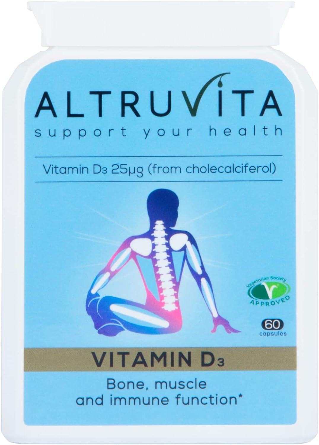 Altruvita Vitamin D3 From Cholecalciferol | 25Æg | 1000Iu | 60 Days Su59 Grams