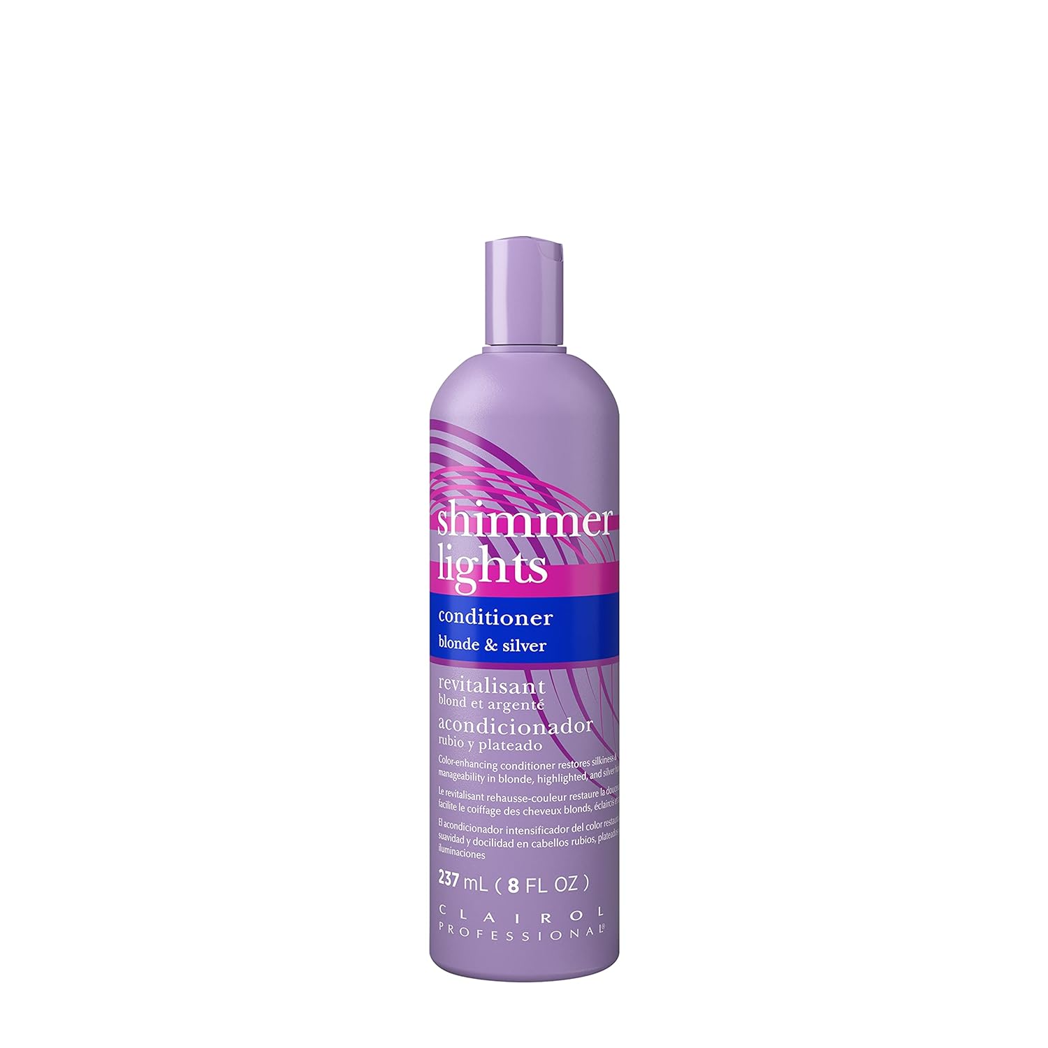 Clairol Professional Shimmer Lights Purple Conditioner, 8 .  | Neutralizes Brass & Yellow Tones | For Blonde, Silver, Gray & Highlighted Hair