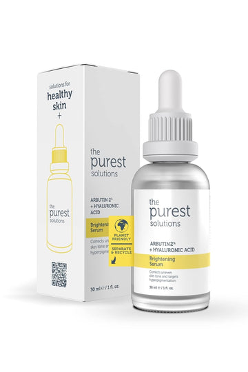 The Purest Solutions Brightening Serum (Arbutin 2% + Hyaluronic Acid) - Eliminate Skin Tone Inequalities & Support Vibrant Bright Skin - Vegan | Cruelty Free | Eco Friendly (1 . )