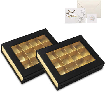 Chocolate Box Packaging, Chocolate Gift Packaging, Empty Chocolate Gift Boxes with Magnet Adsorption and Window, Truffle