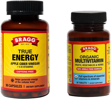 Bragg True Energy Apple Cider Vinegar Capsules & Whole Food Multivitam