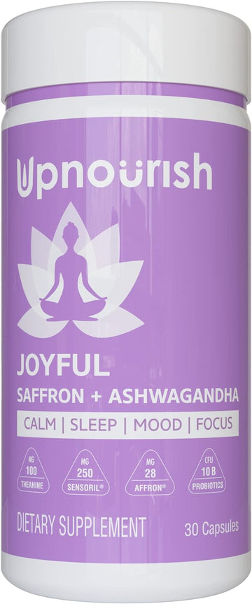 Organic Ashwagandha Saffron Supplements with Probiotics - Stress Relie