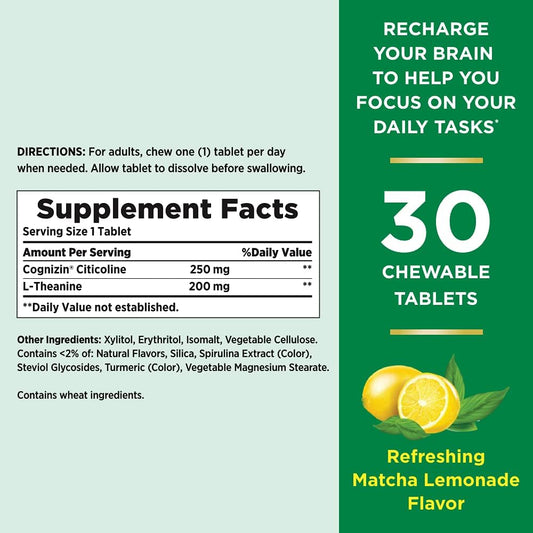 Nature's Bounty Brain Focus, Nootropic Brain Health Supplement Support
