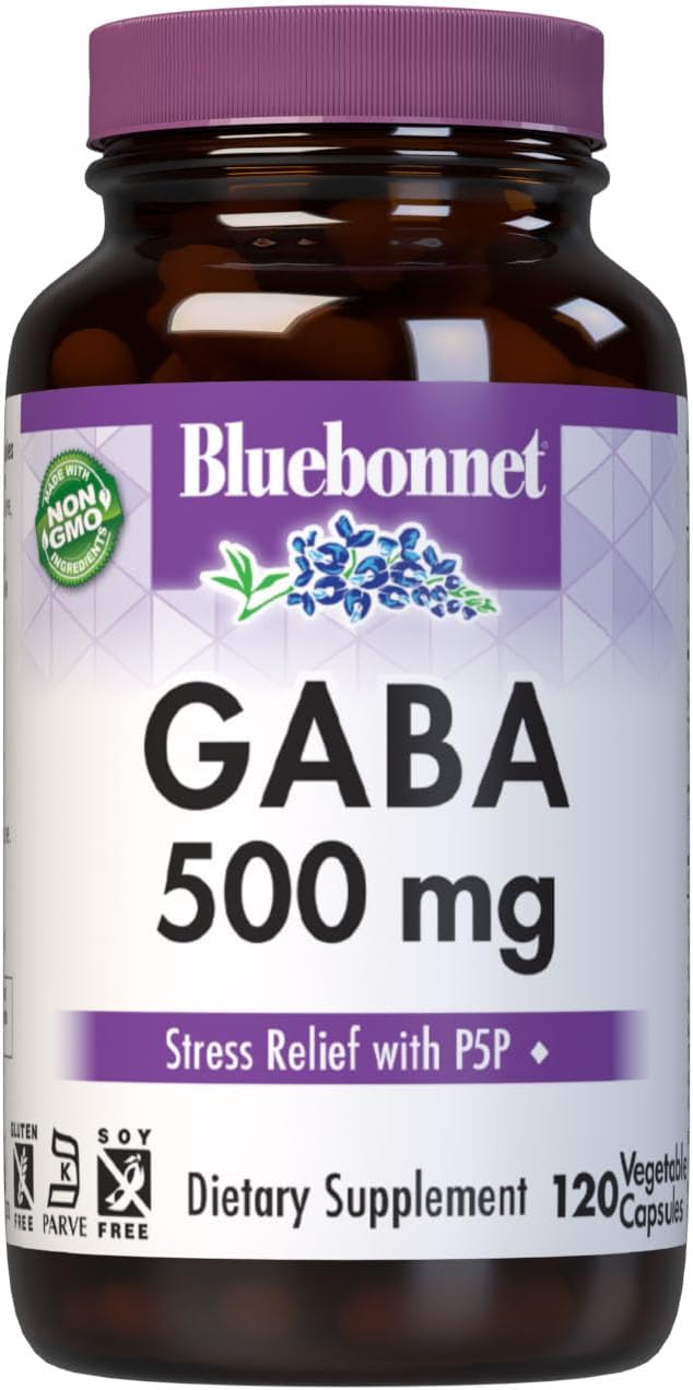 Bluebonnet Nutrition GABA 500mg, for Stress Relief*, Supports Relaxati