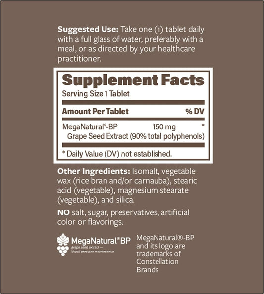 MegaNatural BP for Blood Pressure - 150mg Sustained Release, Grape See