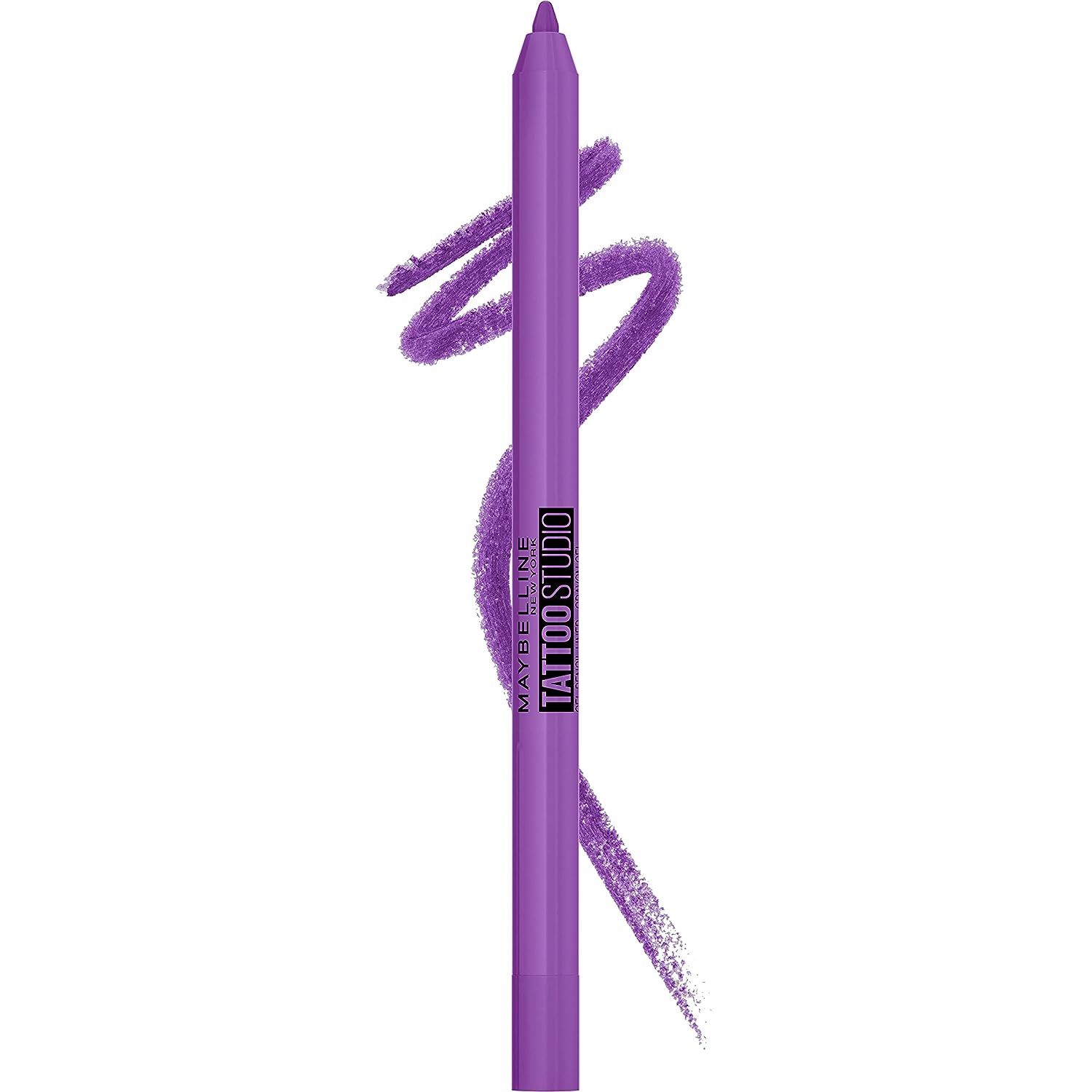 Maybelline New York Tattoo Studio Long-Lasting Sharpenable Eyeliner Pencil, Glide on Smooth Gel Pigments with 36 Hour Wear, Waterproof, Purple Pop, 0.04