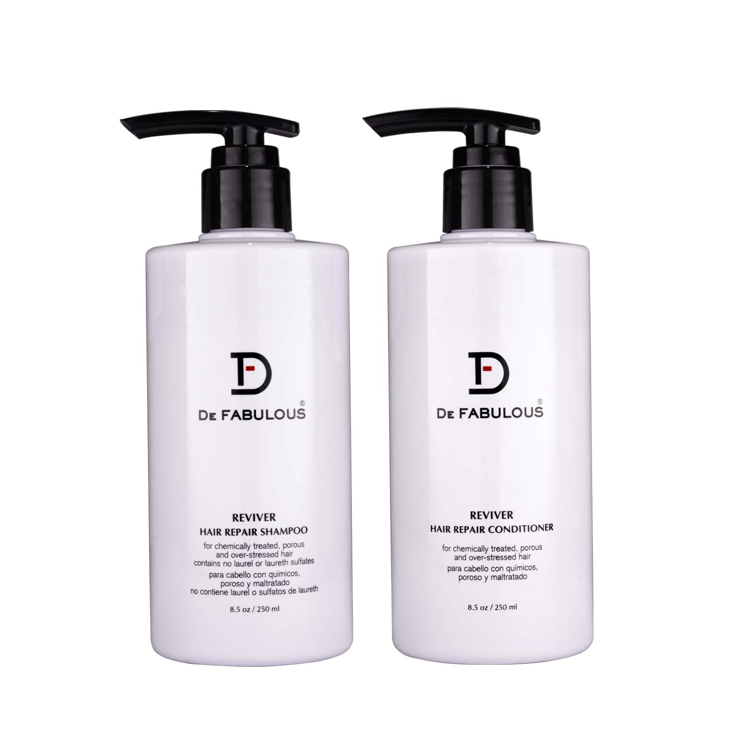 De Fabulous Shampoo and Conditioner Reviver Set Sulfate Free for Keratin Treatment 8