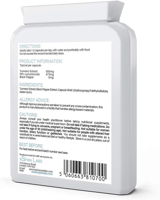 Curcumin Concentrate 95% Form with Black Pepper ? 60 Capsules 500mg

52 Grams