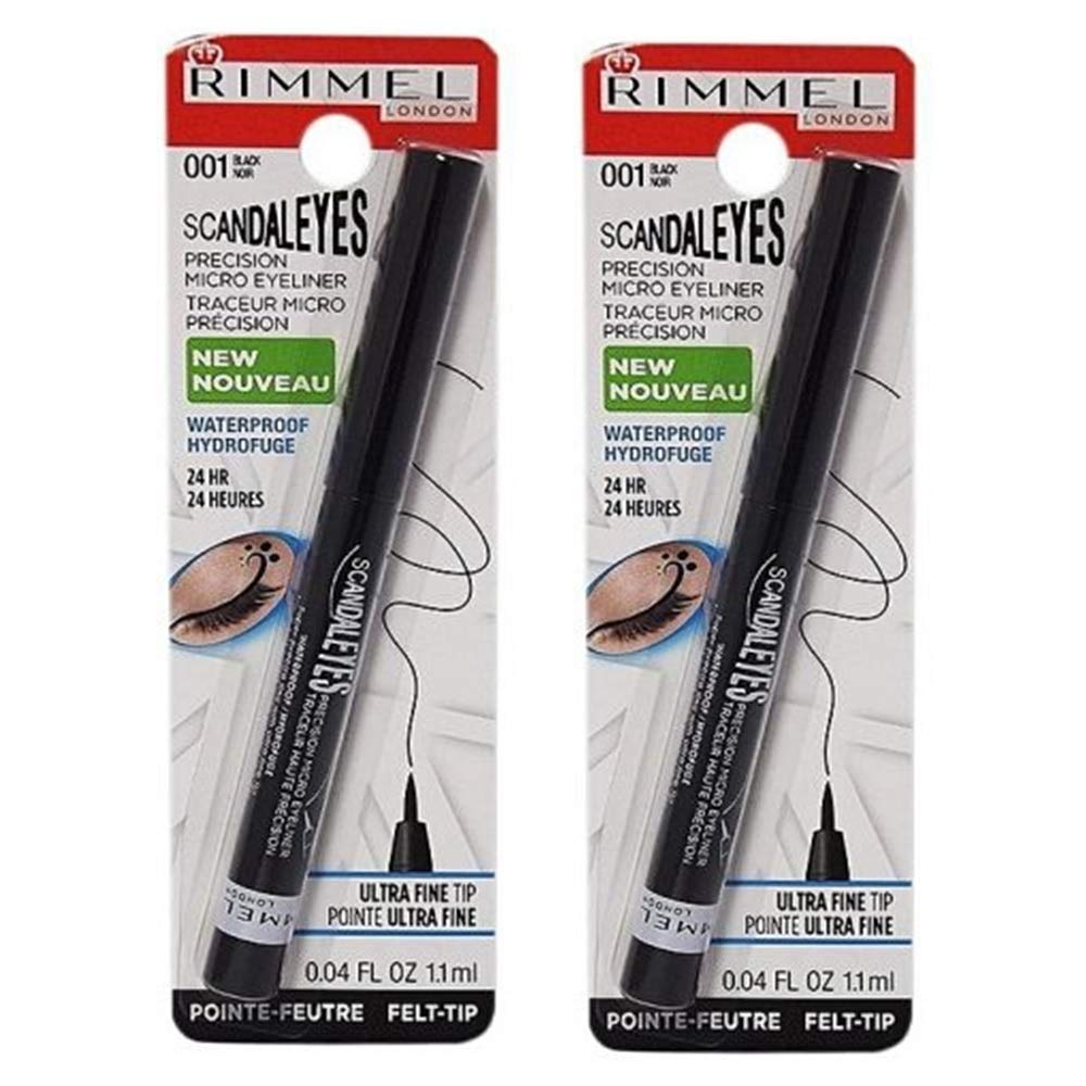 Pack of 2 Rimmel London Scandal Eyes Precision Micro Eyeliner, Black 001