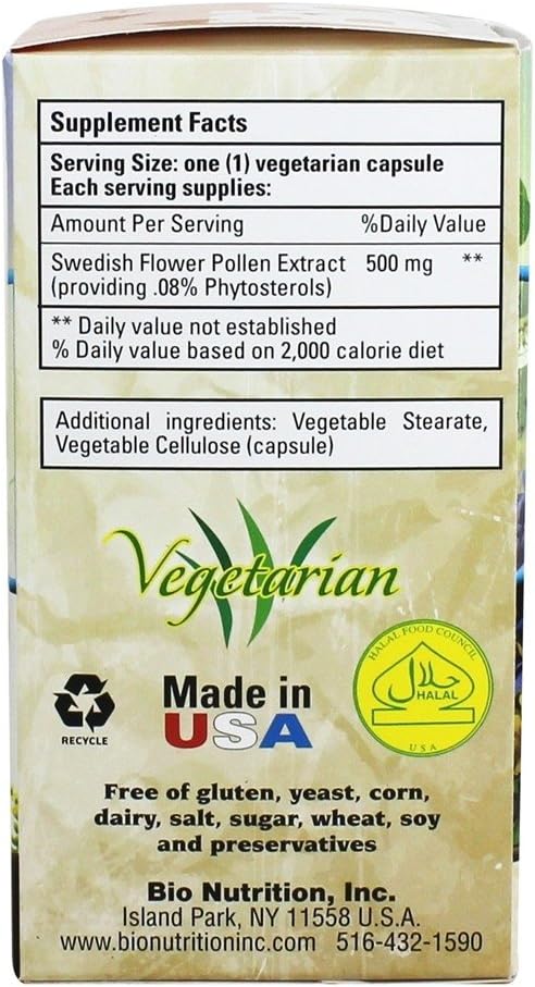 Bio Nutrition Swedish Flower Pollen Extract, 500 Mg, 60 Count