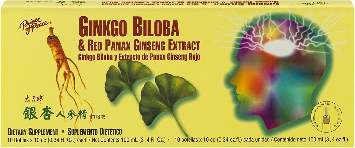 Prince Of Peace Ginkgo Biloba & Red Panax Ginseng Extract, 10 Bottles,
