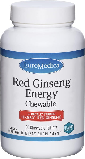 Euromedica Red Ginseng Energy - 30 Chewable Tablets - Features HRG80 -