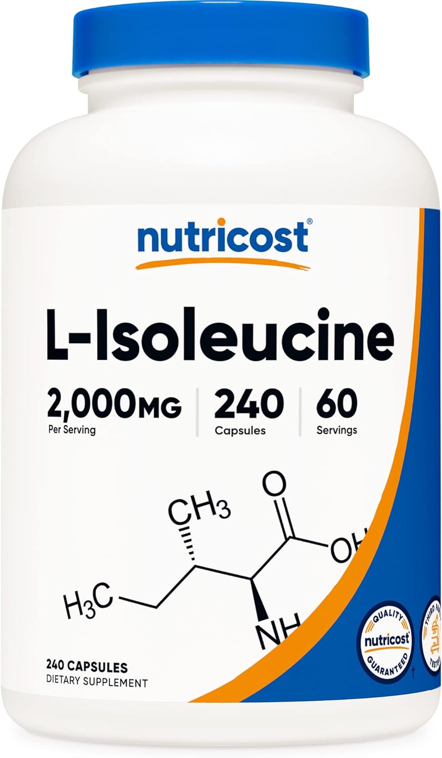 Nutricost L-Isoleucine 2000mg Per Serving, 240 Capsules (60 Servings)2