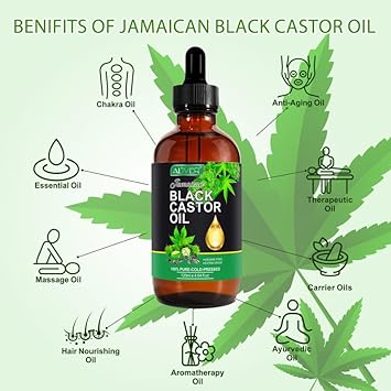  ALIVER Jamaican Black Castor Oil, Castor Oil Organic Cold P