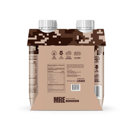 REDCON1 MRE Ready to Drink Protein Shakes, Milk Chocolate - Sugar-Free
