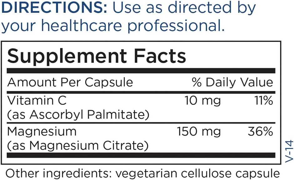 Metabolic Maintenance Magnesium Citrate - 150mg Pure Magnesium + Vitam