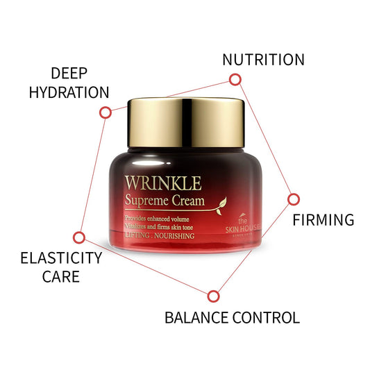 The Skin House Wrinkle Supreme Cream [50 /1.69 . .] Ginseng Extract Skin Rejuvenating Face Moisturiser Korean Skin Care