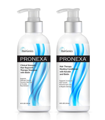 Hairgenics Pronexa Hair Growth & Regrowth Therapy Hair Loss Shampoo and Conditioner COMBO pack. 2 bottles, 8   per bottle. With Biotin, Collagen, and DHT Blockers for Thinning Hair