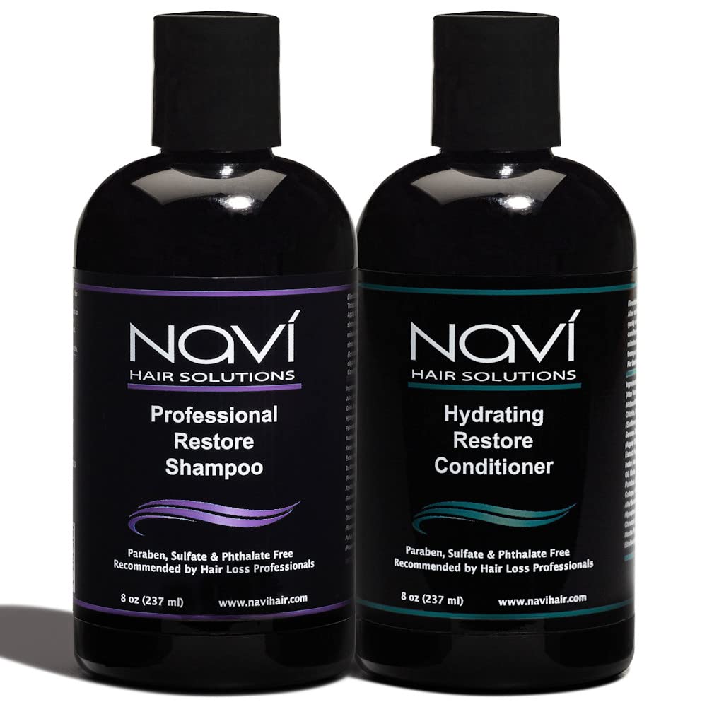 Navi Professional Hair Growth Shampoo and Conditioner Set, DHT Blocker for Thinning Hair and Hair Loss, Sulfate Free and Safe for Color Treated Hair, Hair Regrowth for Men and Women, 2 x 8