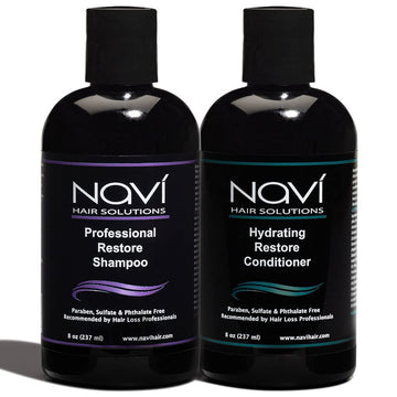 Navi Professional Hair Growth Shampoo and Conditioner Set, DHT Blocker for Thinning Hair and Hair Loss, Sulfate Free and Safe for Color Treated Hair, Hair Regrowth for Men and Women, 2 x 8