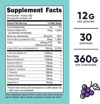 Nutricost Pre-Workout Powder for Women, Grape, 30 Servings