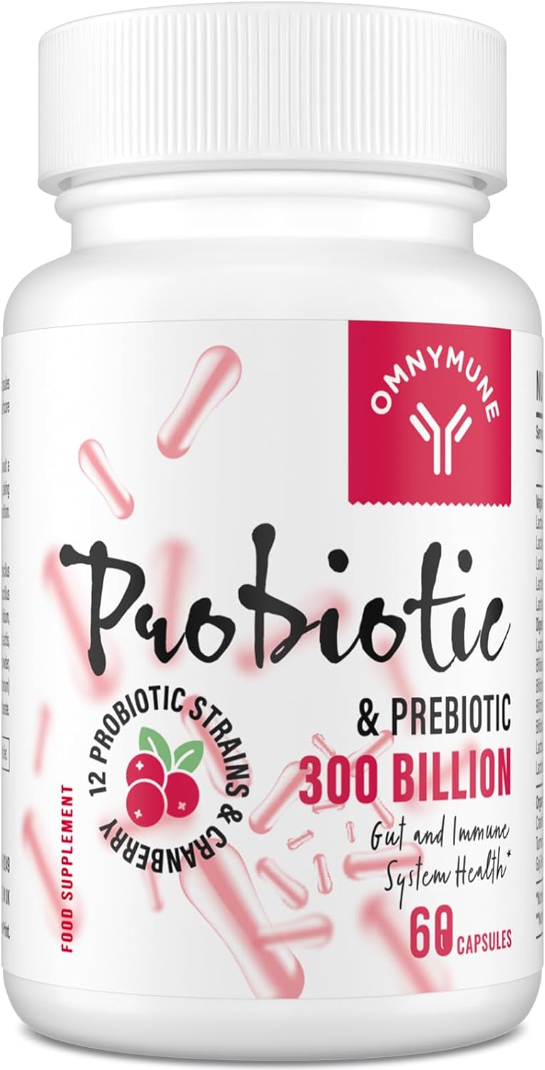 Probiotics for Women - 300 Billion CFU, 12 Diverse Strains + Prebiotic60 Grams